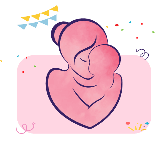 Illustration of a mother holding her child – ARULA for Autism